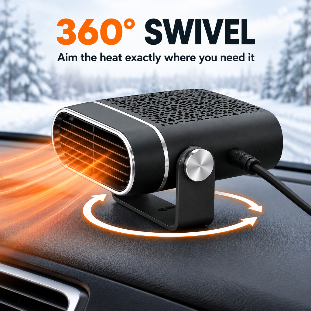 12V 100W Car Defroster with 360° Swivel